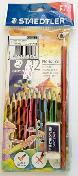 crayons de couleur 12pcs g.f + crayon + gomme staedtler